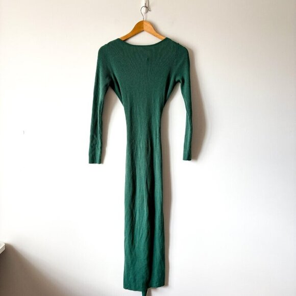 Aritzia The Group by Babaton Henley Sweater Midi Dress Green Size Medium - Picture 6 of 9